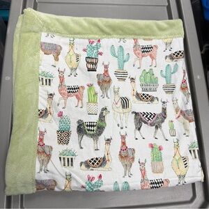 Stella Designs 30” baby blanket handmade llamas cotton silky lovey security new